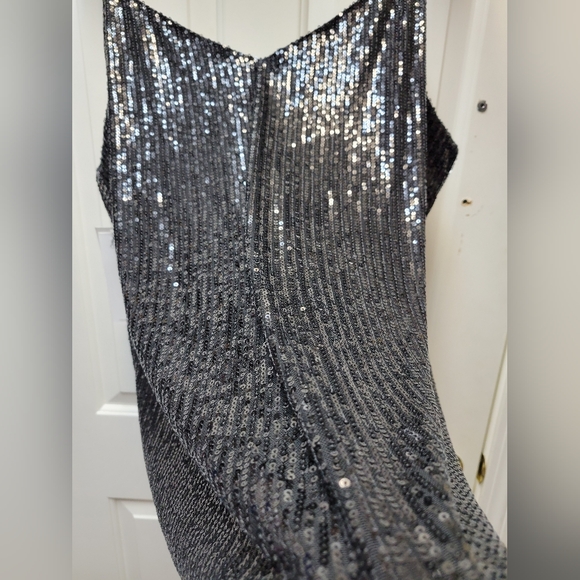 Calvin Klein Black Sequin Blouse V Neck Plus Size 1X NEW - Picture 7 of 11